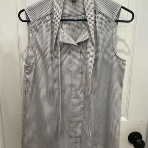 Ann Taylor Button Down Sleeveless Shirt with tie
